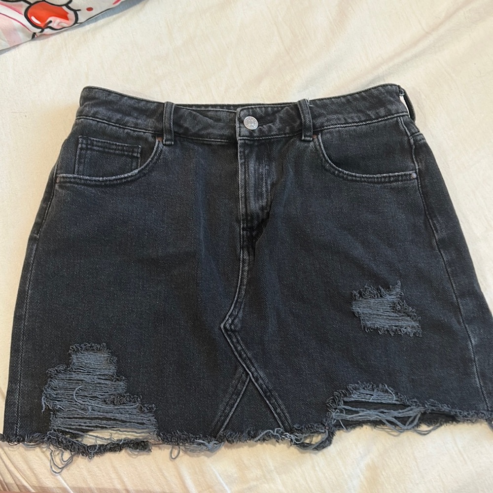 Black denim ripped pacsun mini skirt